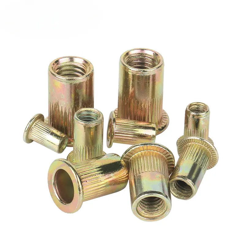 10pcs M3-M12 Knurled Nuts Rivet Nut Nutsert Cap Carbon Steel Rivnut Cap Flat Read Threaded Insert Inc Plated Tools