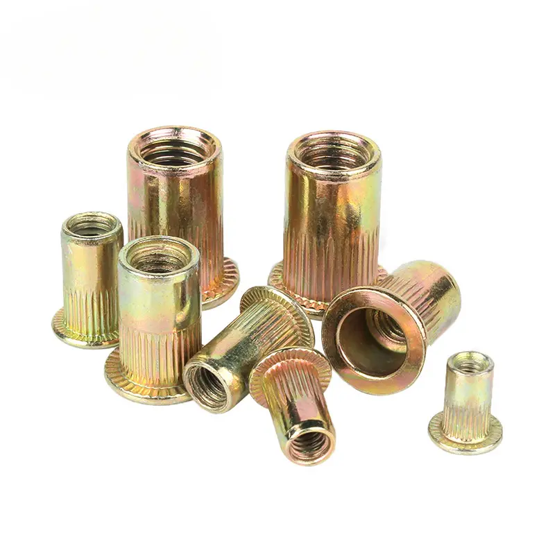 10pcs M3-M12 Knurled Nuts Rivet Nut Nutsert Cap Carbon Steel Rivnut Cap Flat Read Threaded Insert Inc Plated Tools