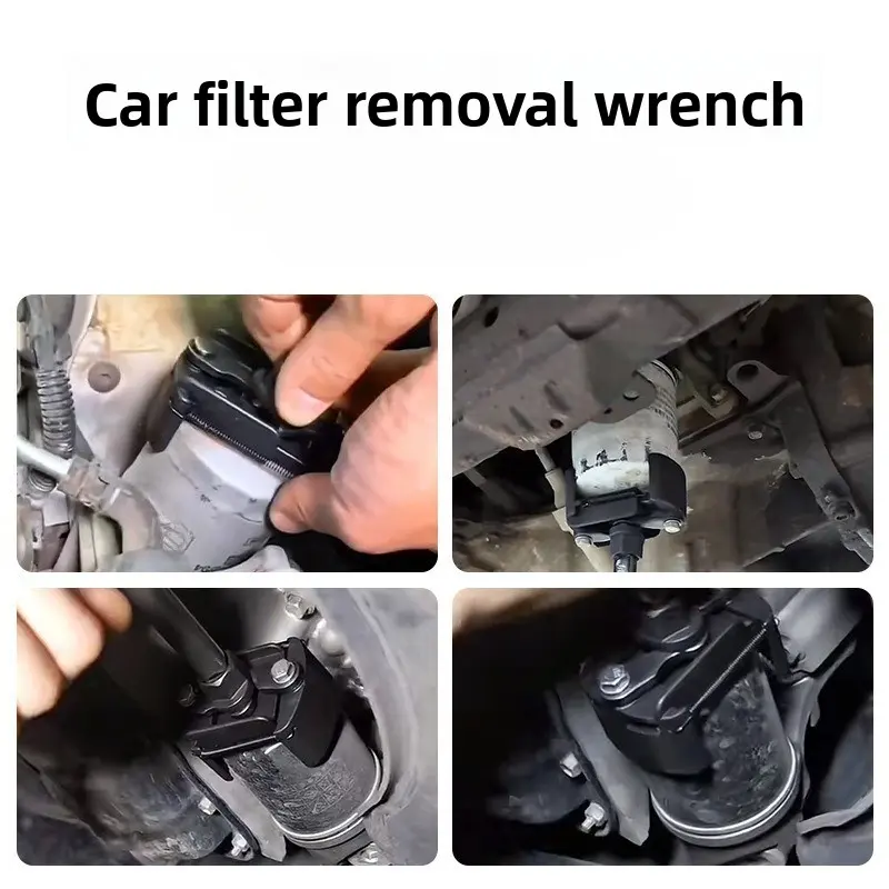 Adjustable Two-Jaws Oil Filter Wrench Filter 60-80mm Filter Wrenches Remover Steel Fuel Cast Two-Claw Disassembly Tools