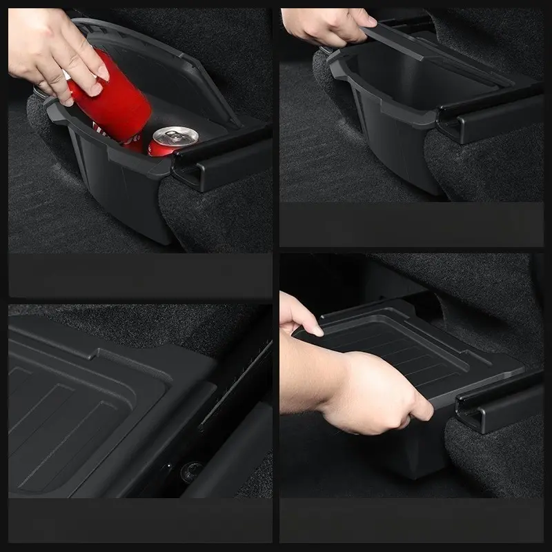 for Tesla Model Y Launch 2025 Juniper Car Armrest Rear Storage Box Tray Accessories Tidying Black