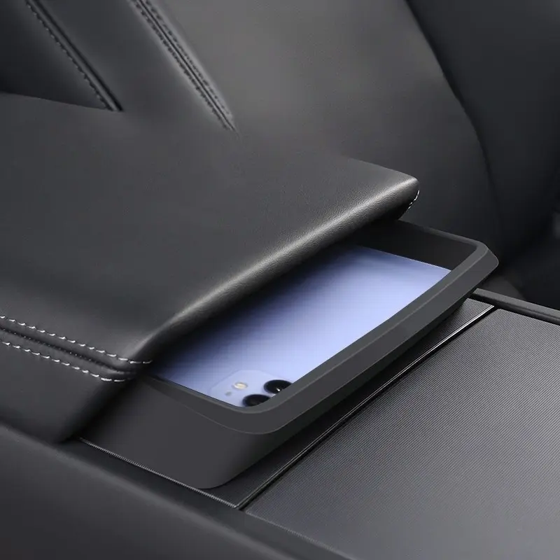 For Tesla Model Y Juniper Center Console Armrest Storage Box Model 3 Highland Eyeglasses Holder Armrest Tray Silicone Accessory