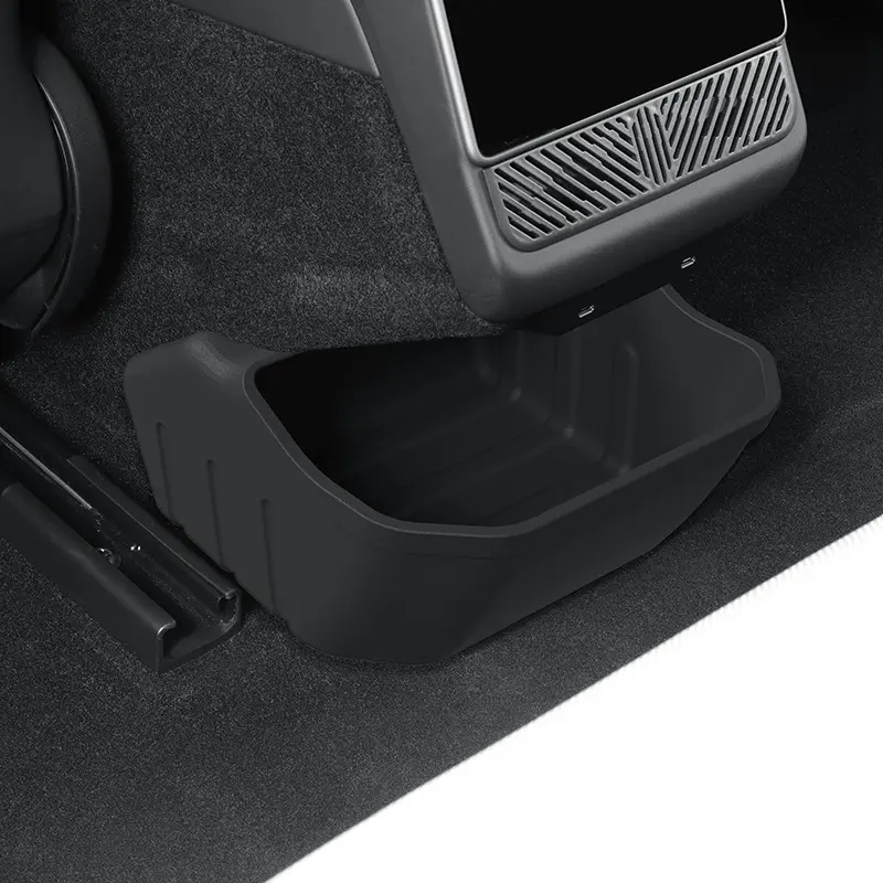 1pcs Car Accessorie For Tesla Model Y Juniper Rear Bin Storage Box Accessorie Durable Bottom Organizer Case Trash Can Organizer