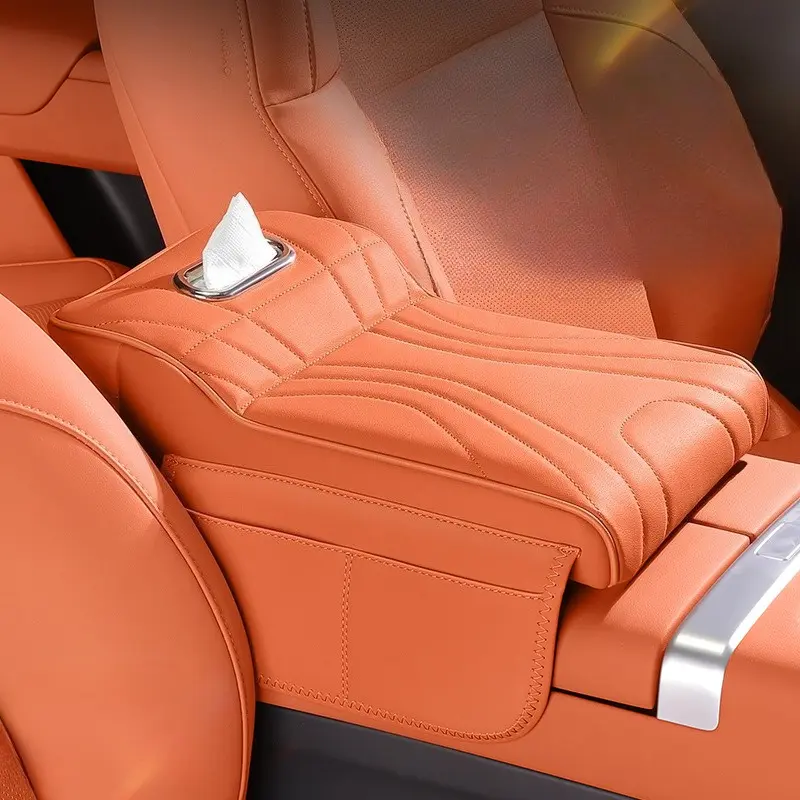 1pcs For Haval H9 2rd 2024 2025 Car Armrest Box Height Increase Pad Car Armrest Box Storage Bag Car Leather Protective Cover