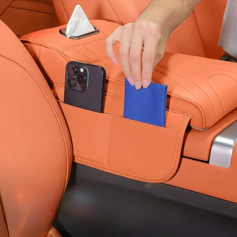 1pcs For Haval H9 2rd 2024 2025 Car Armrest Box Height Increase Pad Car Armrest Box Storage Bag Car Leather Protective Cover