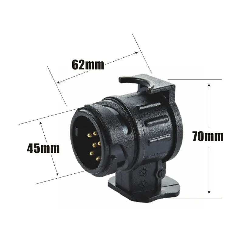 Durable 13 To 7 Pin Plug Adapter Trailer Connector 12V Towbar Towing Plugs Socket Adapter Protect Connections A30 Connector