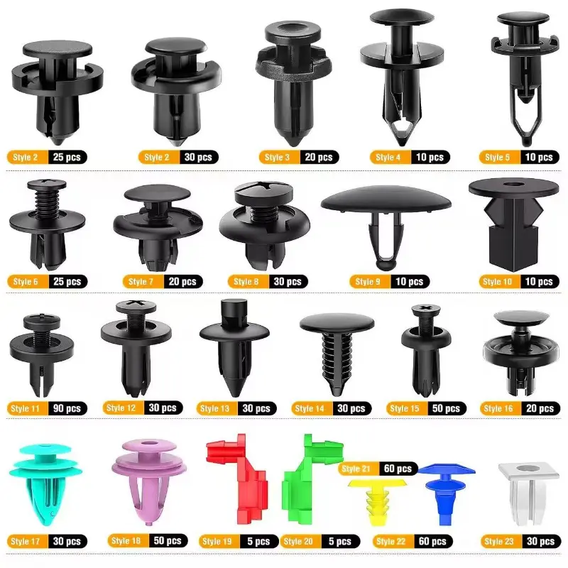 Car Push Retainer Clips Auto Fasteners Assortment 23 Sizes Bumper Fender Rivets with 10 Cable Ties and Fasteners Remover