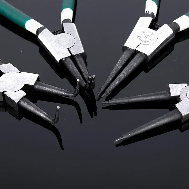 Automotive Remove Tools Circlip Pliers Internal External 7 Inch Snap Ring Pliers with Straight Bent Jaw Retaining