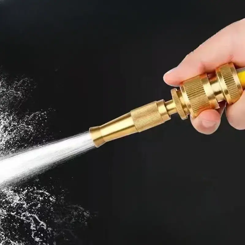 Brass High Pressure Sprinkler Adjustable Gardening Irrigation Spray Gun Quick Connector Water Gun Garden Tool Nozzle Car Wash