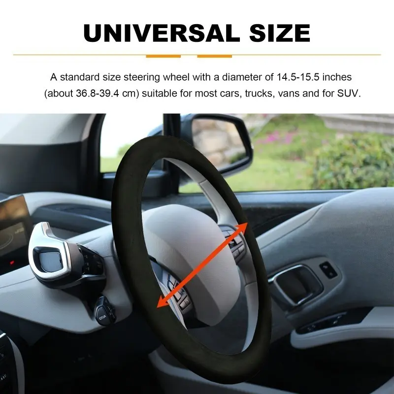 12V Heated Steering Wheel Cover Warm in Winter Universal Fit Steering Wheel Protector Outer for Cars Trucks Vans Car Accessories