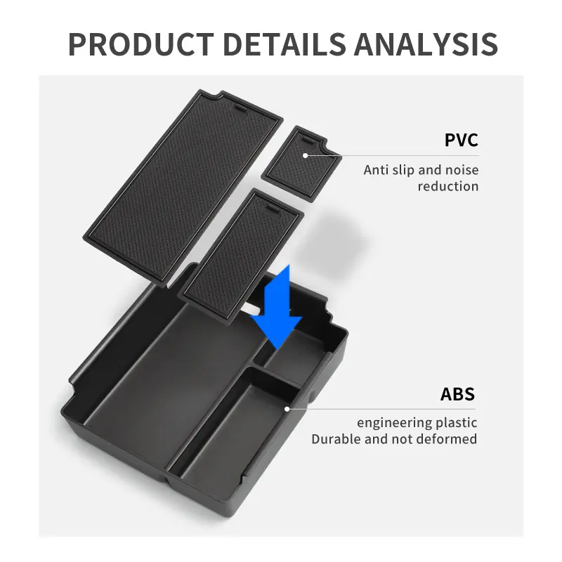 for BYD Shark 2024 2025 Center Console Armrest Storage Box Car Tray Organizers Accessories Tidying Black