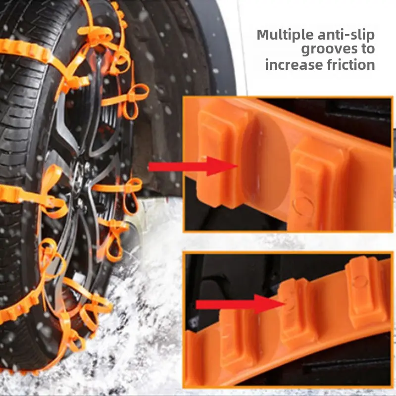 Car Tire Chains Winter Snow Anti-Skid Tyre Cable Ties  Anti Skid Chain Emergency AccessoriesAuto Outdoor Snow Tire Tyre