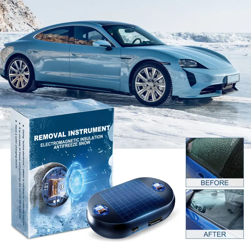 Solar/USB Antifreeze Snow Removal Instrument 5-12V Car Window Glass Anti-ice Snow Remover Active Electrons Winter Deicing Device