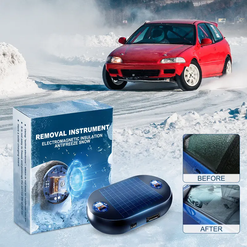 Solar/USB Antifreeze Snow Removal Instrument 5-12V Car Window Glass Anti-ice Snow Remover Active Electrons Winter Deicing Device