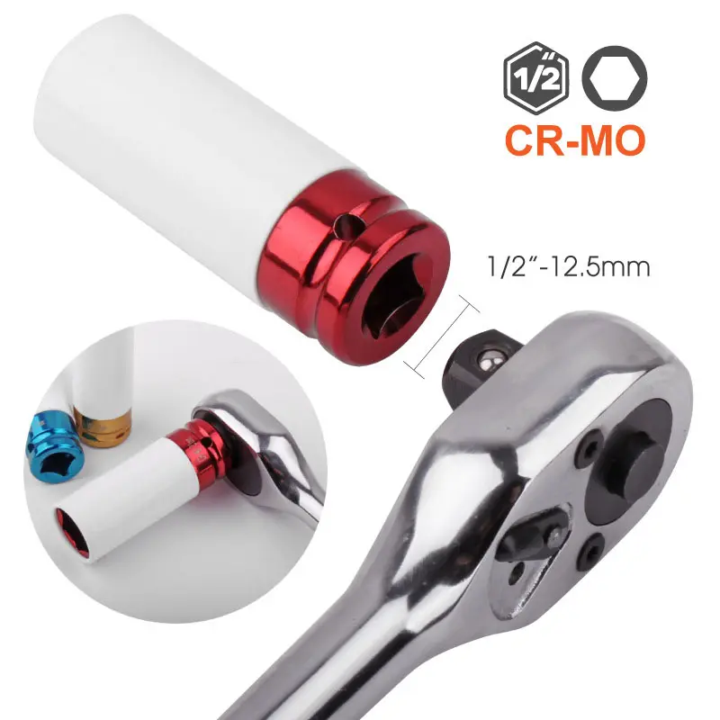 4Pcs Color 1/2 Tire Long Sleeve Auto Repair Set Tool Set Wheel Protection Sleeve Head Car Repair Tool car Hand Disassembly Tools