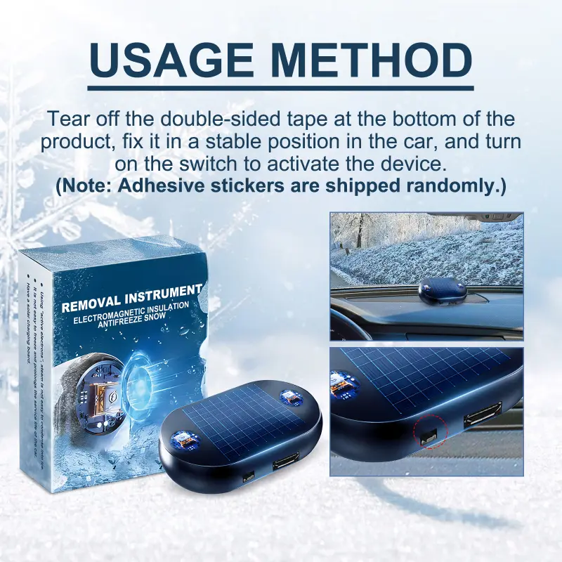 Solar/USB Antifreeze Snow Removal Instrument 5-12V Car Window Glass Anti-ice Snow Remover Active Electrons Winter Deicing Device