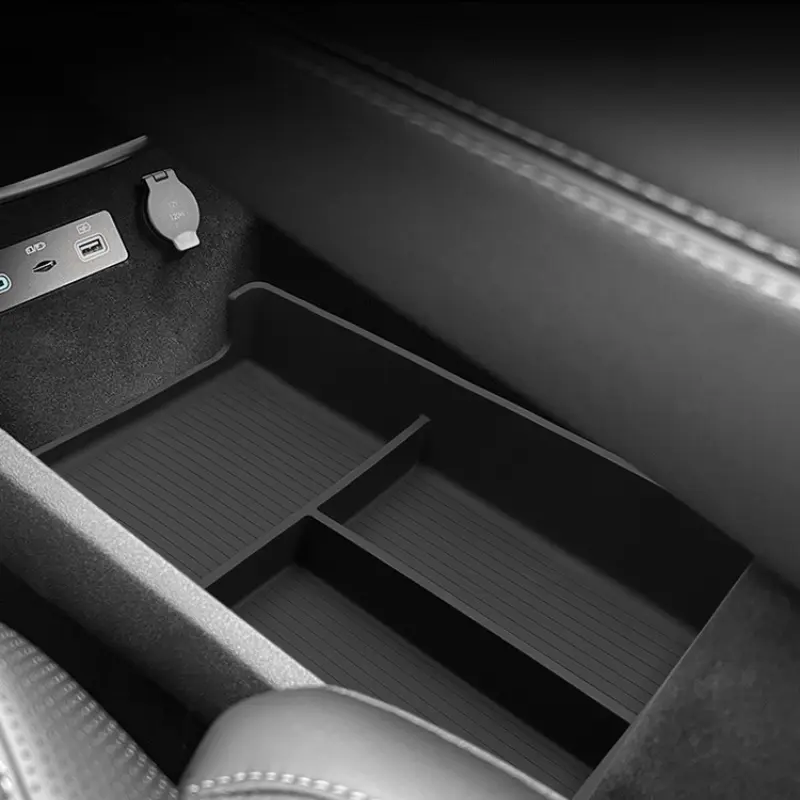 for BYD Sealion 7 2024 2025 Storage Box Car Tray Cup Box Anti-slip Pad Organizers Interior Accessories Tidying Black