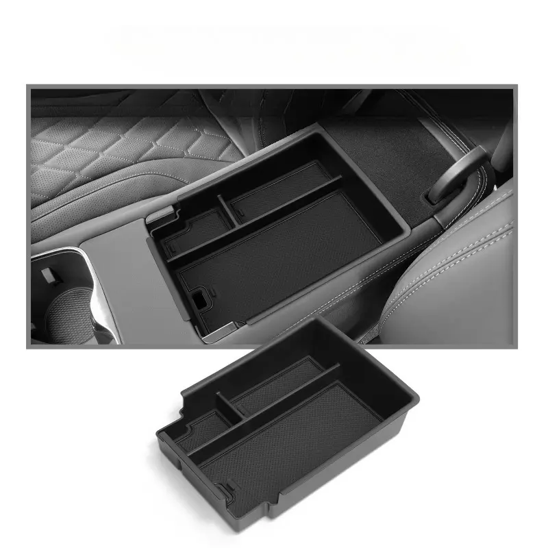 for BYD Sealion 7 2024 2025 Storage Box Car Tray Cup Box Anti-slip Pad Organizers Interior Accessories Tidying Black