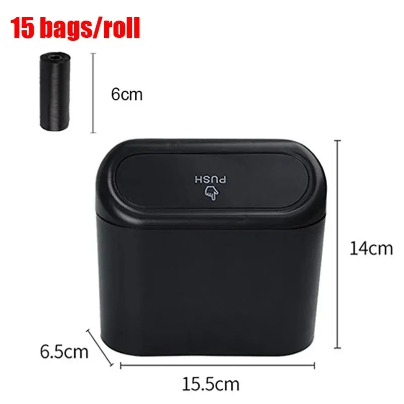 Car Trash Bin Hanging Vehicle Garbage Dust Case Storage Box Black Square Pressing Auto Interior Accessories Type Trash Can