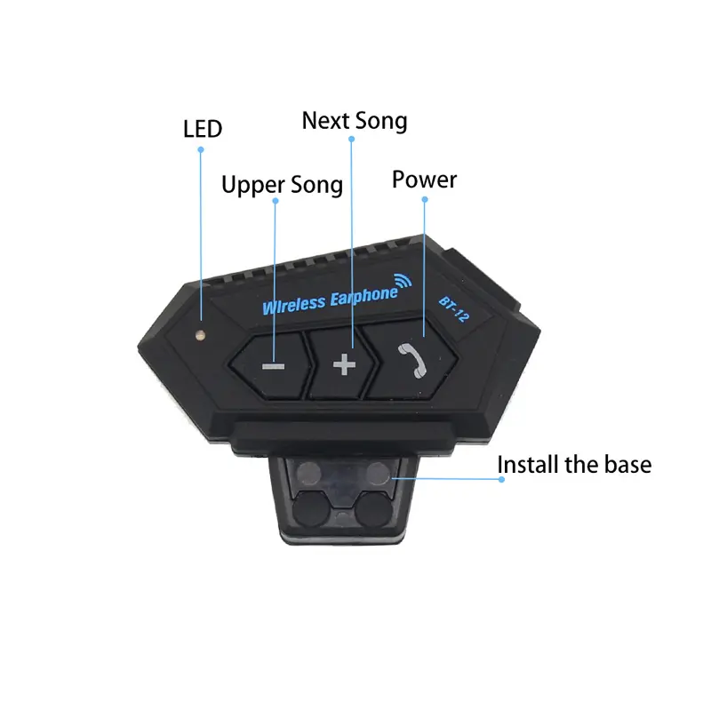 Motorcycle Bluetooth Compatible 4.2 Helmet intercom Wireless hands-free telephone Call Anti-interference Interphone Music Player