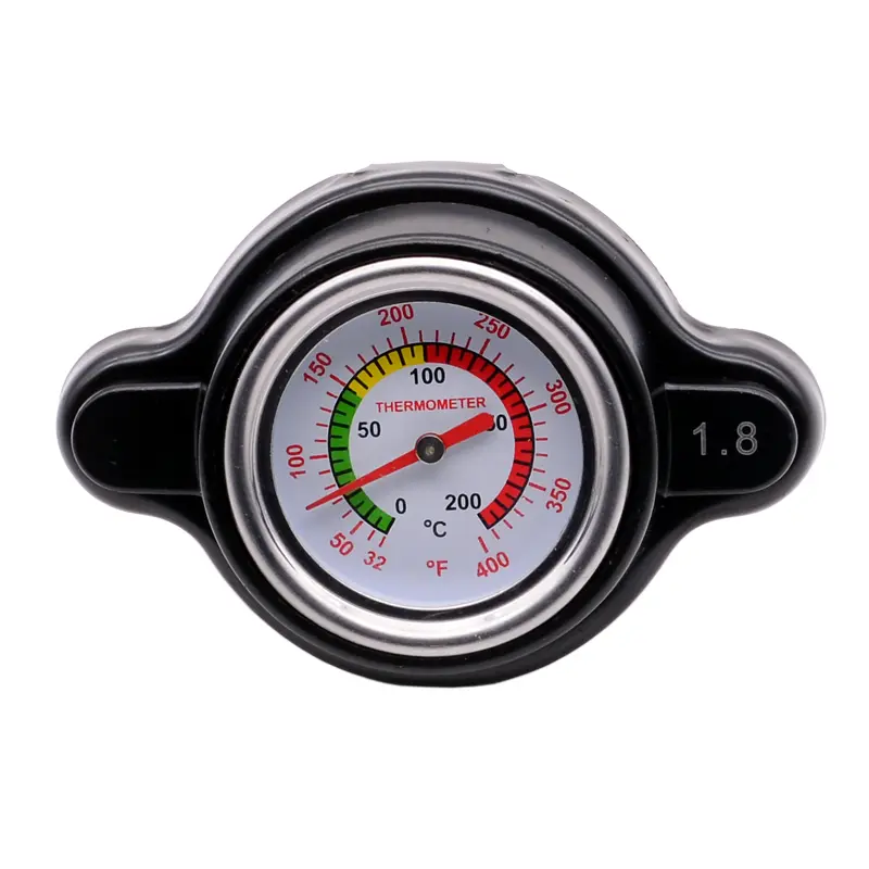 Universal High Pressure Radiator Cap Temperature Gauge, 1.8 Bar Radiator Cap 25.6Psi For Honda,Kawasaki,Suzuki,Yamaha,KTM