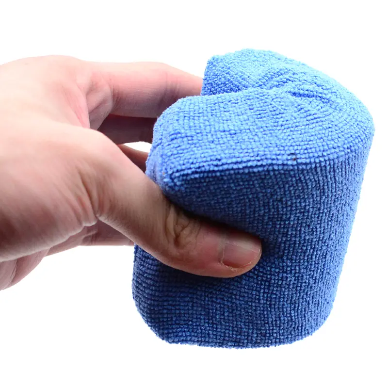 10PCS Car Paint Care Premium Grade Microfiber Applicators Sponges Cloths Microfibre Wax Polishing Car Detailing Wash Blue
