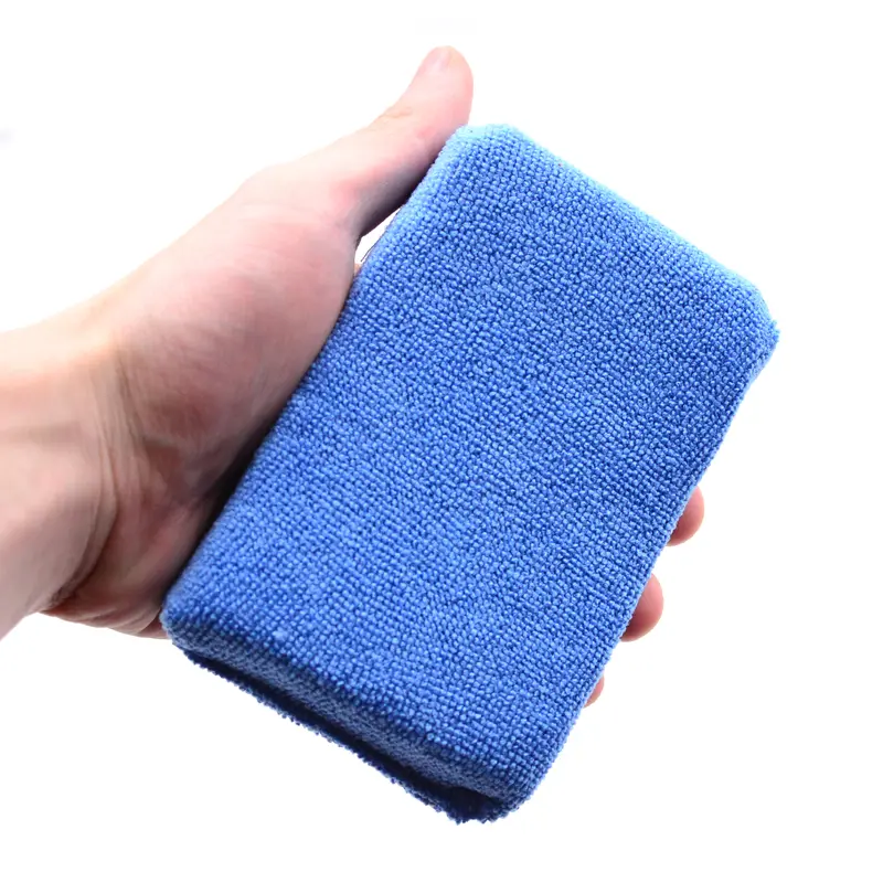10PCS Car Paint Care Premium Grade Microfiber Applicators Sponges Cloths Microfibre Wax Polishing Car Detailing Wash Blue