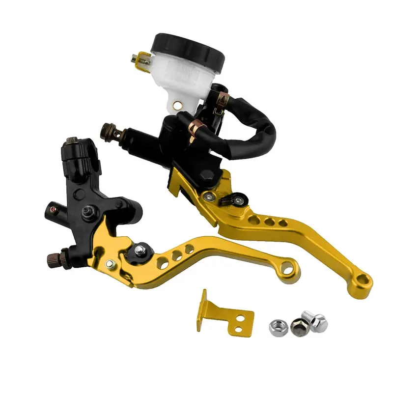 HAOTOM Left+Right/Set Universal 7/8" 22mm Motorcycle Clutch Brake Master Cylinder Reservoir Levers Kit Fluid Reservoir Set