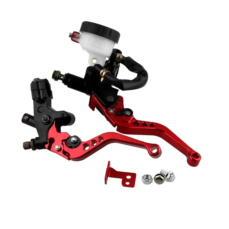 HAOTOM Left+Right/Set Universal 7/8" 22mm Motorcycle Clutch Brake Master Cylinder Reservoir Levers Kit Fluid Reservoir Set