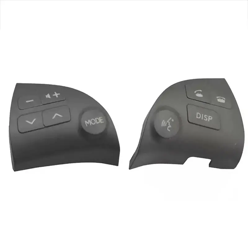 1Set L+R Steering Wheel Volume Control Multifunctional Button Switch Cover For 2006-2012 Lexus ES350 84250-33190 Black Gray