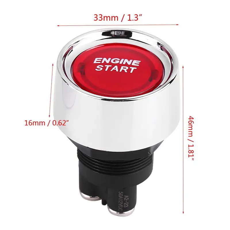 Universal DC 12V 50A Car Switch Engine Start Starter Switch Racing Illuminated Push Button Touch Momentary Reset Red Blue Green