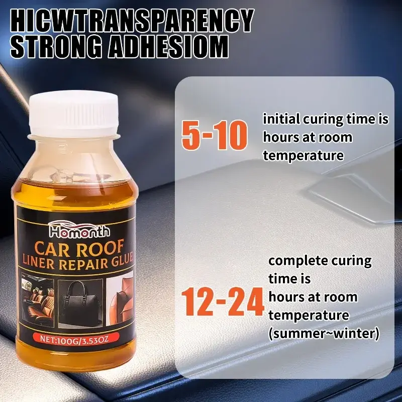 Universal Car Headliner Fabric Glue Quick Drying Non-marking Adhesive Leather Stain Removal Care Tool Auto Interior Accessories