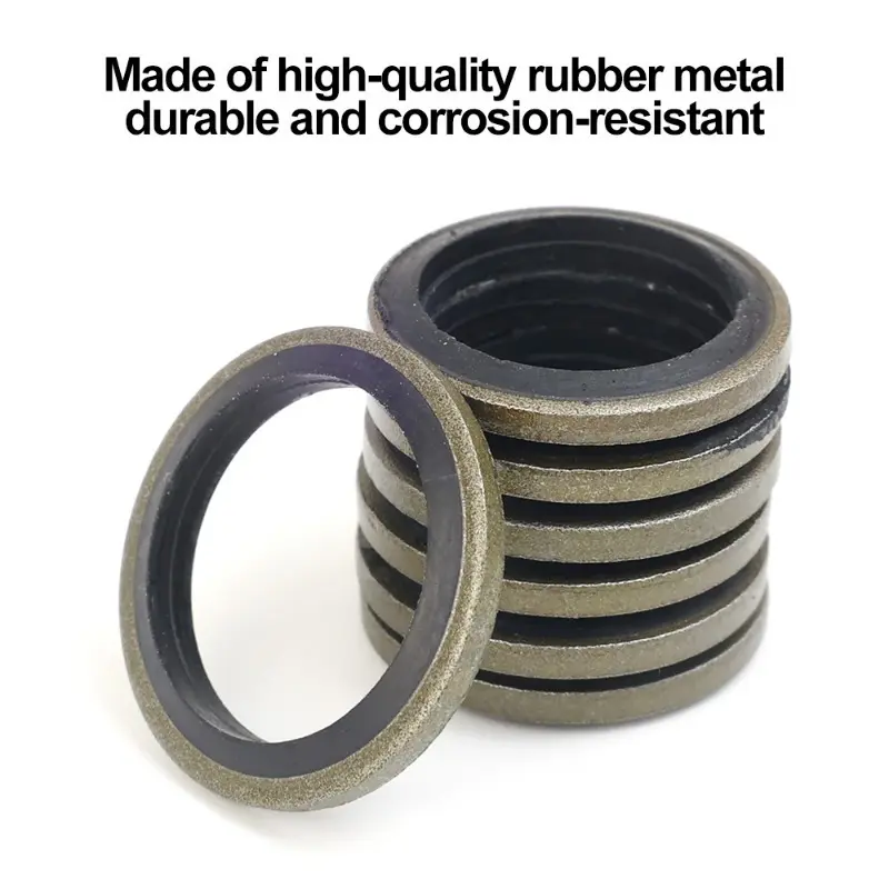 100pcs Car Engine Oil Pan Seal Screw Washers Set M6 M8 M10 M12 M14 M16 Metal Rubber Corrosion Resistant Sealing Ring Auto Parts