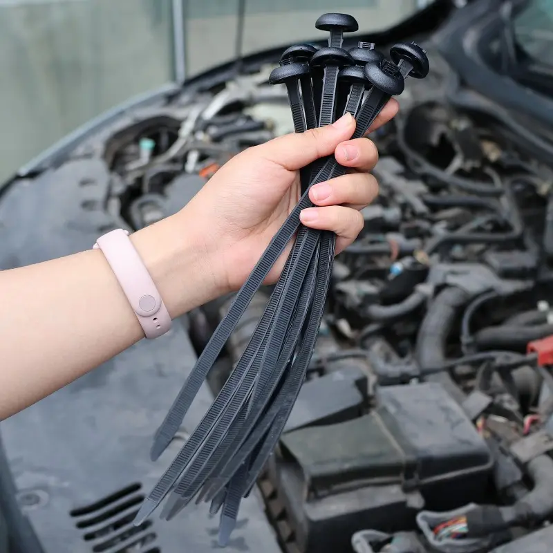 Nylon Car Base Plate Cable Tie Buckles Loop Tag Motocycle Self-Locking Zip Ties Fixed Wires Strapping Clip Tool Auto Accessories