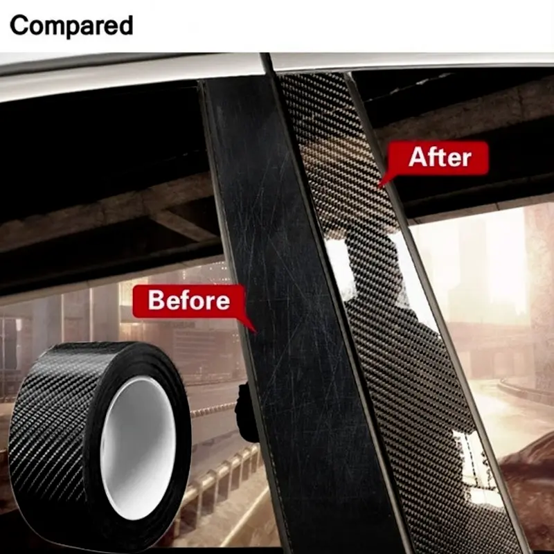 1/3/5/7/10m Carbon Fiber Sticker Tape Car Anti Collision Protector Strip wrap Auto Bumper Door Sill Protection Decoration Film