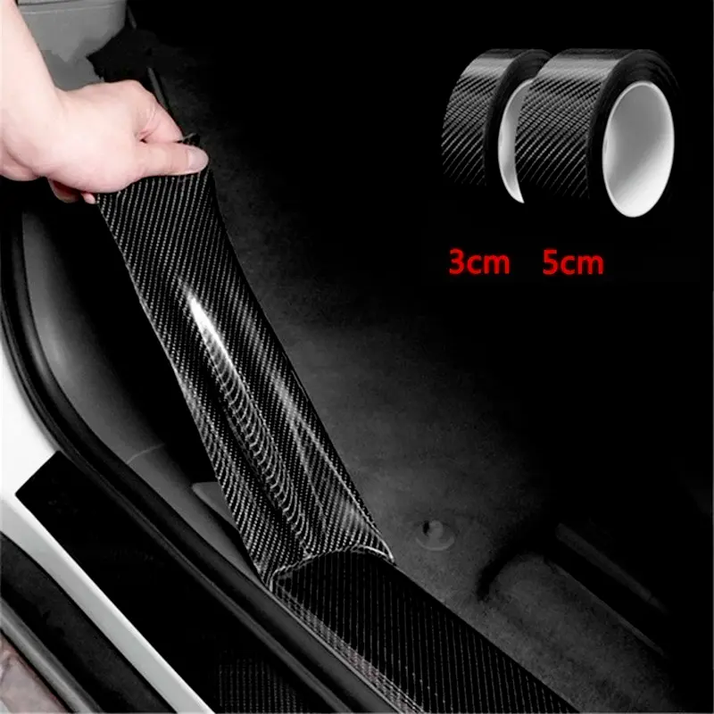 1/3/5/7/10m Carbon Fiber Sticker Tape Car Anti Collision Protector Strip wrap Auto Bumper Door Sill Protection Decoration Film