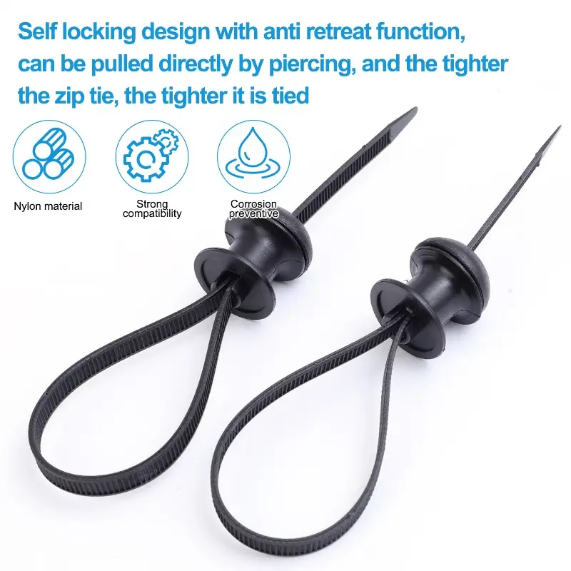 Nylon Car Base Plate Cable Tie Buckles Loop Tag Motocycle Self-Locking Zip Ties Fixed Wires Strapping Clip Tool Auto Accessories