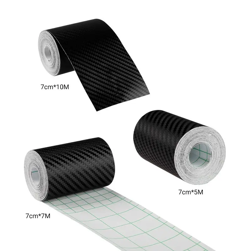 1/3/5/7/10m Carbon Fiber Sticker Tape Car Anti Collision Protector Strip wrap Auto Bumper Door Sill Protection Decoration Film