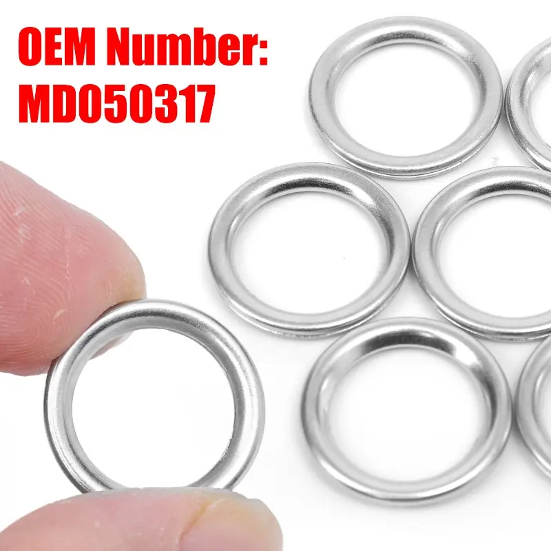 10-100Pcs for Hyundai Kia Volvo Mitsubishi Car Oil Pan Oil Drain Screw Gasket Iron Drain Bolts and Sealing Gaskets Kit MD050317