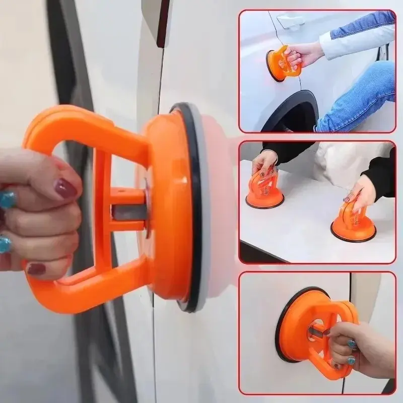 2pcs Car Suction Cup Dent Repair Artifacts Universal Heavy Duty Suction Cups Black Orange Color Car Body Paint Dent Repair Tools