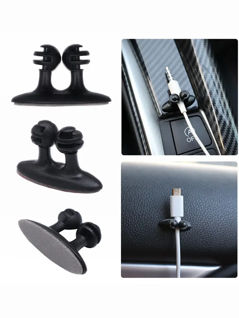 1-20PCS Car Wire Cable Holder Auto Charger Line Clasp Multifunctional Tie Clip Fixer Organizer High Quality Headphone Cable Clip