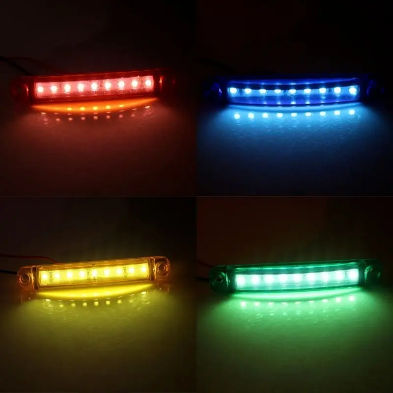 9 LED Waterproof Side Warning Light 12V 24V Signal Marker Bulb Lamp Multicolor Truck Trailer Bus Van Lorry Width Lamp