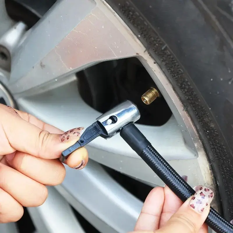 Car Tire Air Inflator Hose M6 Locking Air Chuck With Standard Tire Fine Thread Inflation Hose Adapter Quick Inflation Part 2PCS