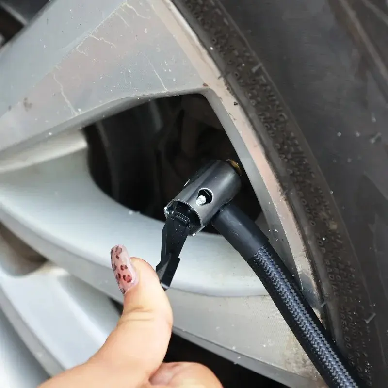 Car Tire Air Inflator Hose M6 Locking Air Chuck With Standard Tire Fine Thread Inflation Hose Adapter Quick Inflation Part 2PCS