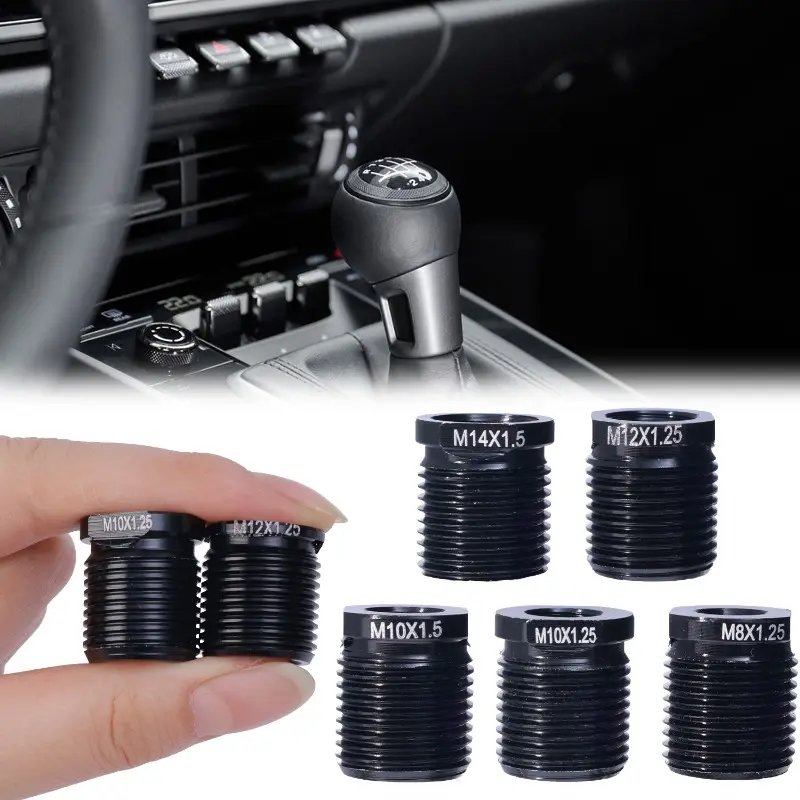 Aluminum Alloy Shift Knob Adapter With inside thread Universal Shift Knob Converter M8x1.25/M10x1.25/M10x1.5/M12x1.25/M14x1.5