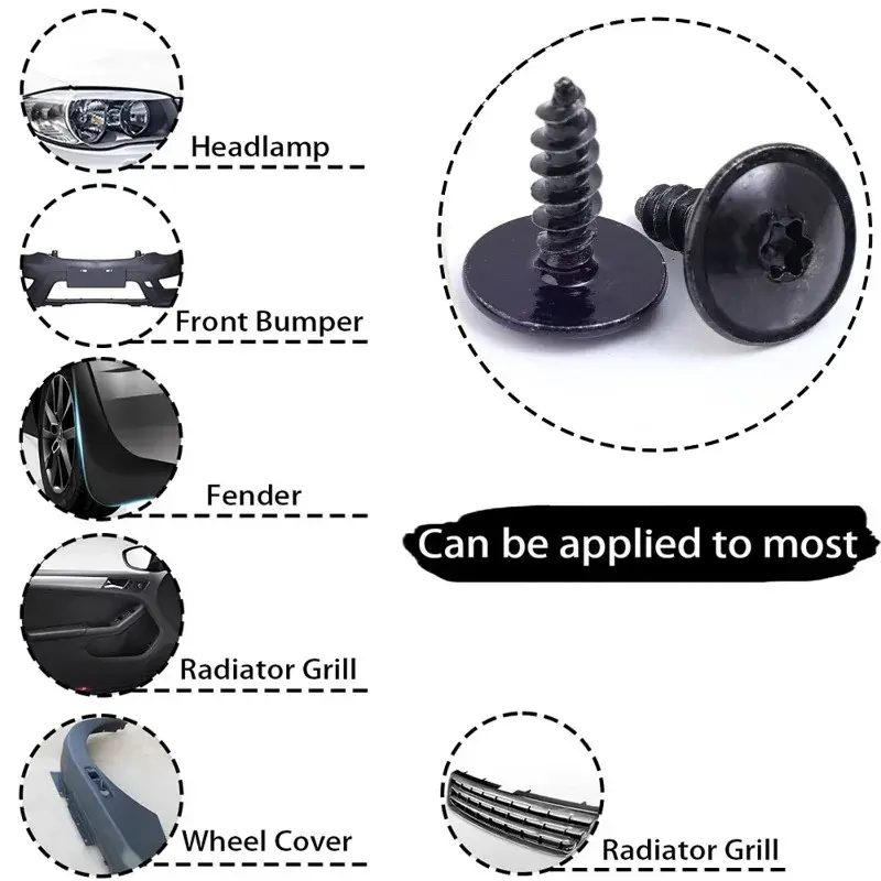 Auto Body Screws M5*16 Metal Self-Tapping Screws N90974701 Car Mudguard Wheel Arch Bumper Fasteners For Volkswagen Porsche Audi