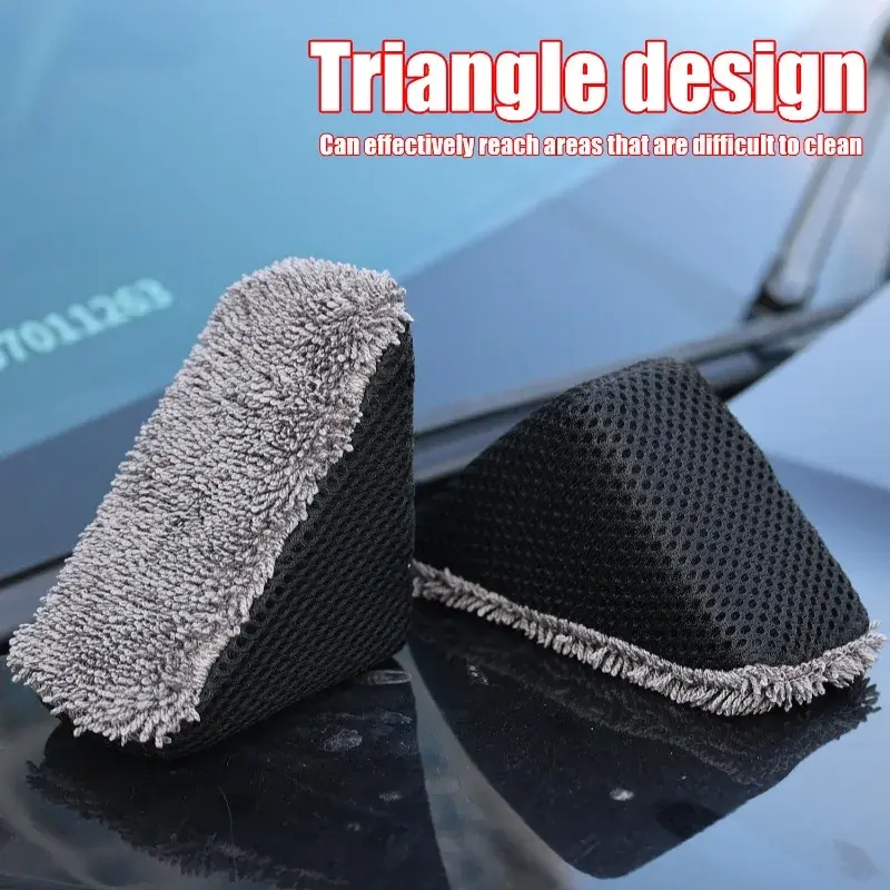 Triangle Car Waxing Sponge Microfibre Interior Cleaning Leather Care Sponges Auto Body Polishing Tools Cars Beauty Accessories