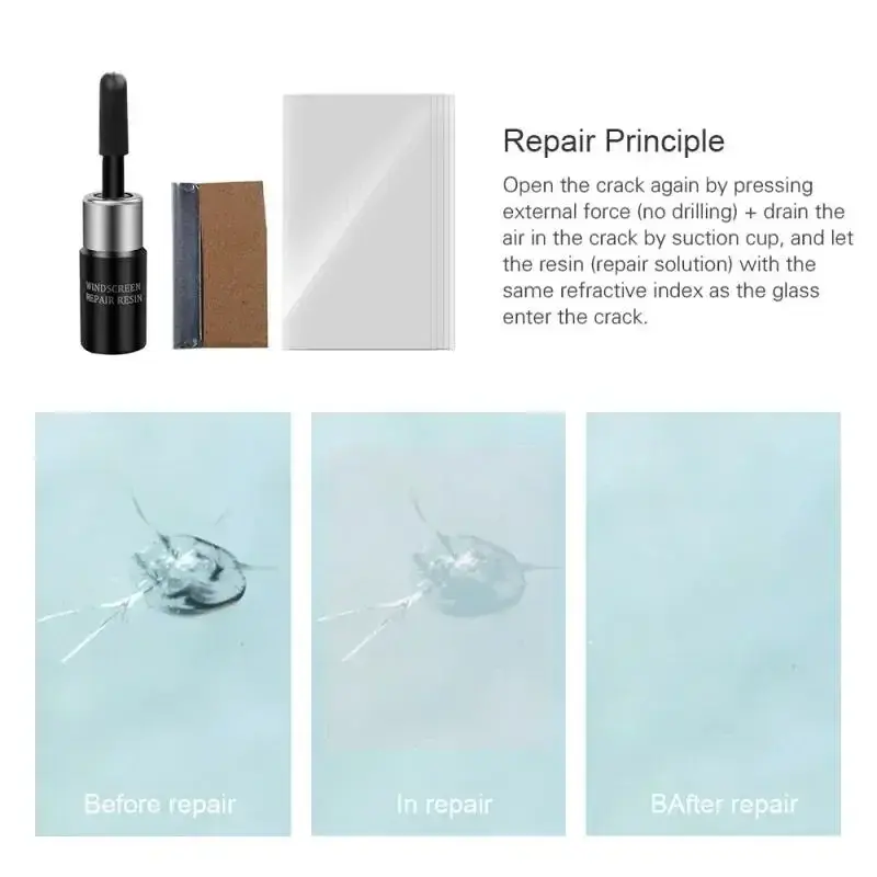 Car Windshield Glass Repair Resin Kit Auto Vehicle Casement Fix Tool Car Windshield Cracked Repair Glue