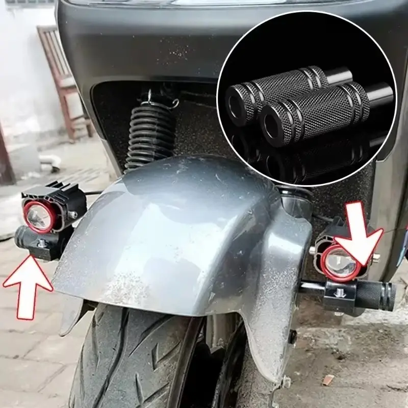 1/2 Sets Motorbike Mudguard Spotlight Brackets LED Headlight Support Base M8/M6 External Modification Aluminum Alloy Stands
