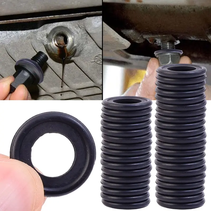 10-100PCS Universal Car Engine Oil Pan Oil Drain Screw Rubber Gasket M12 M14 Oil Drain Plug Sealing Rubber Ring Cars Accessories