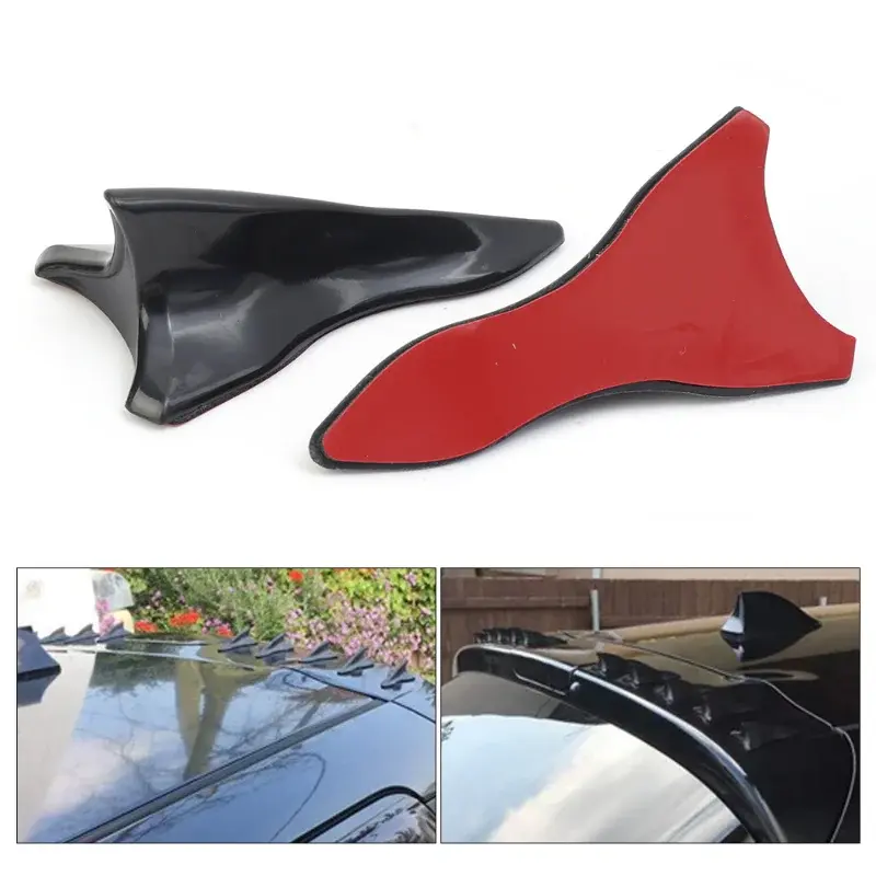 Universal Rear Roof Shark Fins Spoiler Wing Kit Shark Fin Diffuser Vortex Generator Car Roof Spoiler Bumper Spoiler